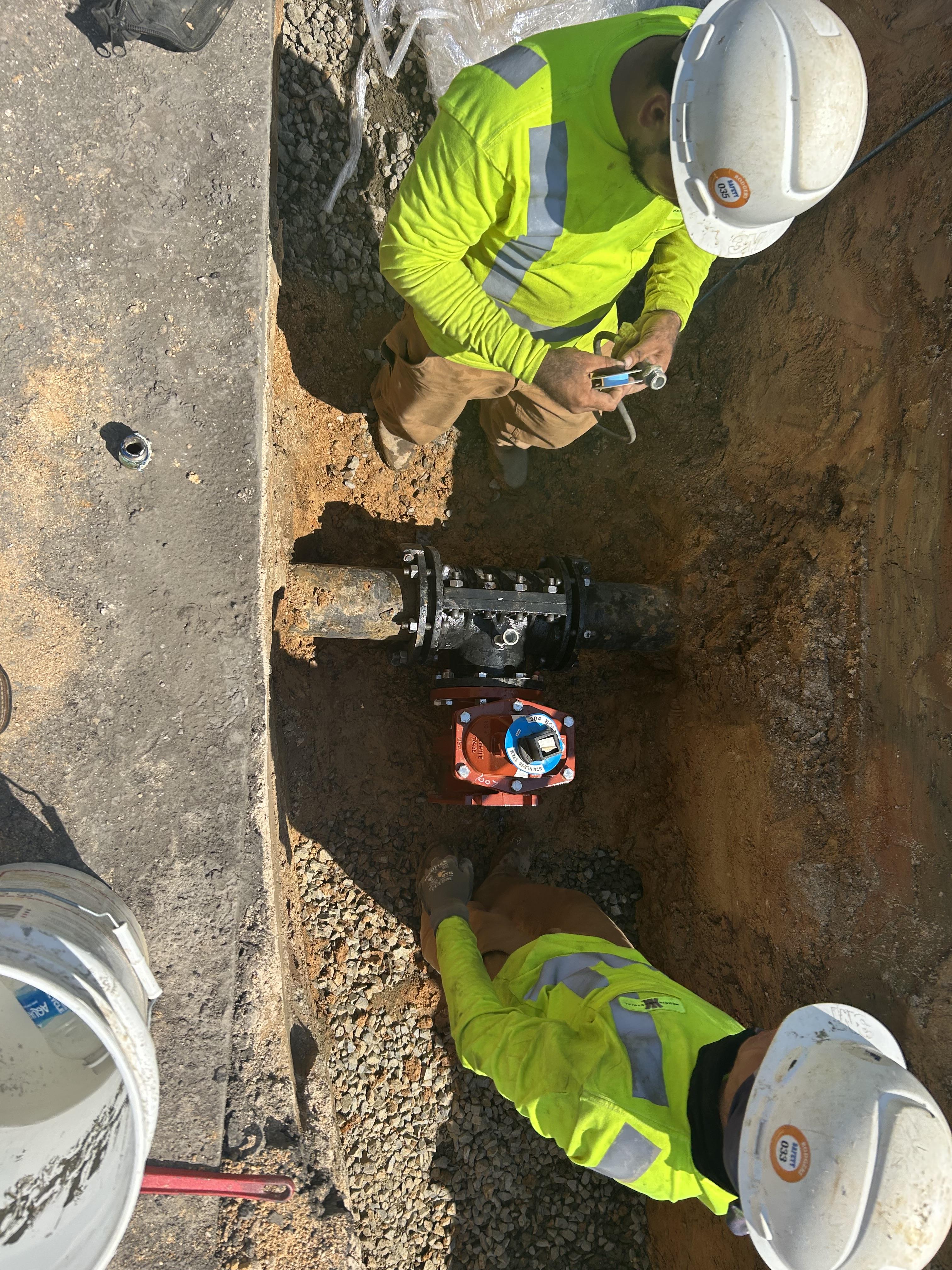 Water Line Service Tap at Marvin Caldwell Park